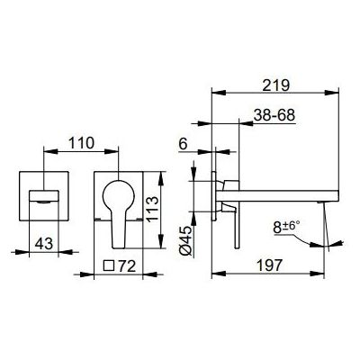 Keuco Edition 11 bateria umywalkowa podtynkowa czarny mat 51116370200