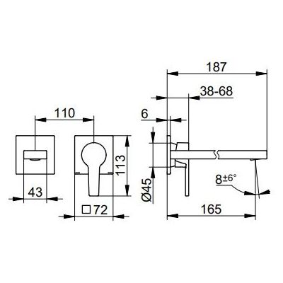 Keuco Edition 11 bateria umywalkowa podtynkowa czarny mat 51116370201