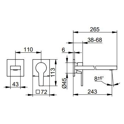 Keuco Edition 11 bateria umywalkowa podtynkowa czarny mat 51116370202