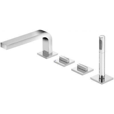 Keuco Edition 11 bateria wannowo-prysznicowa nawannowa chrom-czarny szczotkowany 51130130200