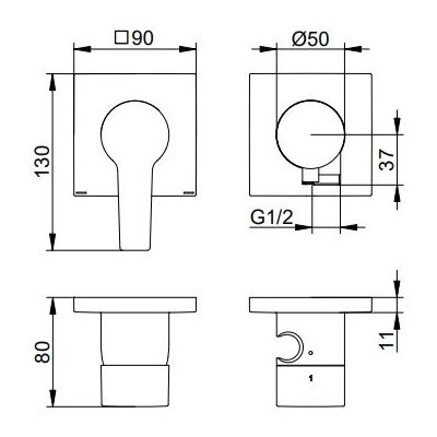 Keuco Edition 11 bateria prysznicowa podtynkowa mosiądz szczotkowany 51151251222