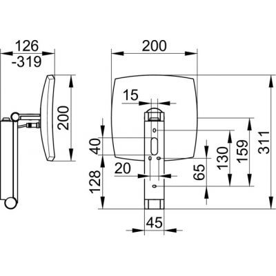 Keuco iLook Move lusterko kosmetyczne 20x20 cm kwadratowe z oświetleniem czarny mat 17613379004