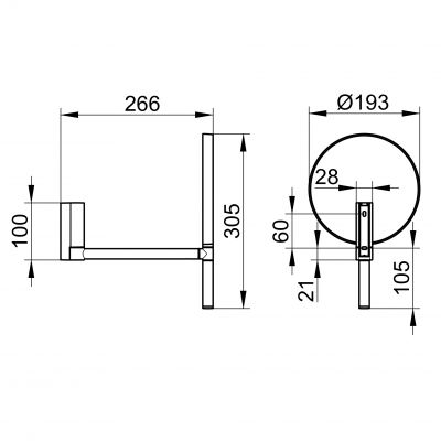 Keuco Black Selection lusterko kosmetyczne 19,3x30,5 cm czarny mat 17649370002
