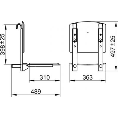 Keuco Plan Care siedzisko prysznicowe chrom-biały 34981010051