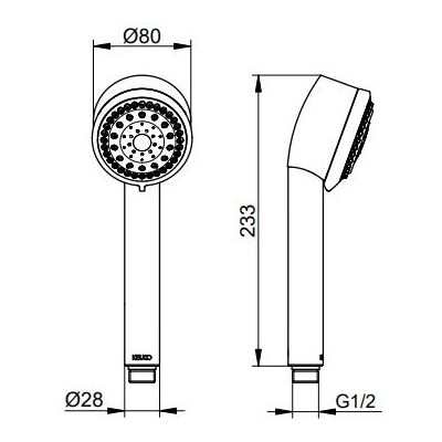 Keuco Plan blue słuchawka prysznicowa chrom 53980010300