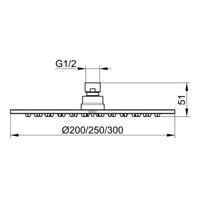 Keuco deszczownica 20 cm okrągła chrom 59986010101
