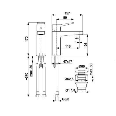 KFA Armatura Malaga bateria umywalkowa stojąca czarna 4522-825-81
