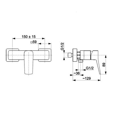 KFA Armatura Malaga bateria prysznicowa ścienna biała 4526-010-44