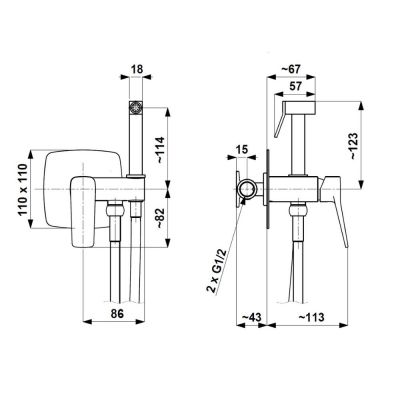 KFA Armatura Malaga bateria bidetowa podtynkowa chrom 4529-512-00