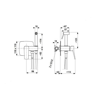 KFA Armatura Malaga bateria bidetowa podtynkowa czarna 4529-512-81