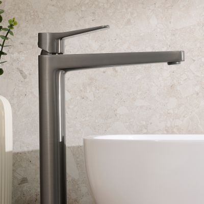 KFA Armatura Malaga Gun Metal Grey bateria umywalkowa stojąca wysoka szara 4522-712-61