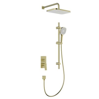 KFA Armatura Malaga zestaw prysznicowy podtynkowy z deszczownicą złoty szczotkowany 4529-301-31
