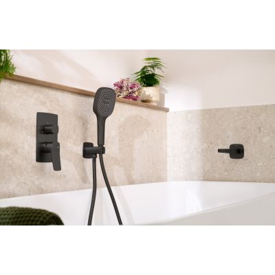 KFA Armatura Malaga zestaw prysznicowy podtynkowy z deszczownicą czarny 4529-301-81