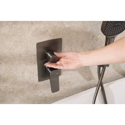 KFA Armatura Malaga zestaw prysznicowy podtynkowy z deszczownicą gun metal grey 4529-501-61