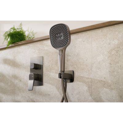 KFA Armatura Malaga zestaw prysznicowy podtynkowy z deszczownicą gun metal grey 4529-501-61