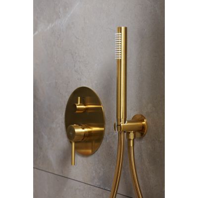 KFA Armatura Moza Gold zestaw prysznicowy podtynkowy z deszczownicą złoty szczotkowany 5039-501-31