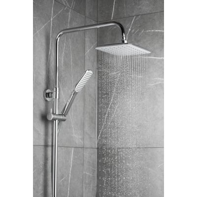 KFA Armatura Logon zestaw wannowo-prysznicowy ścienny z deszczownicą i wylewką chrom 5136-915-00