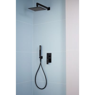 KFA Armatura Logon Black zestaw prysznicowy podtynkowy z deszczownicą czarny mat 5139-501-81
