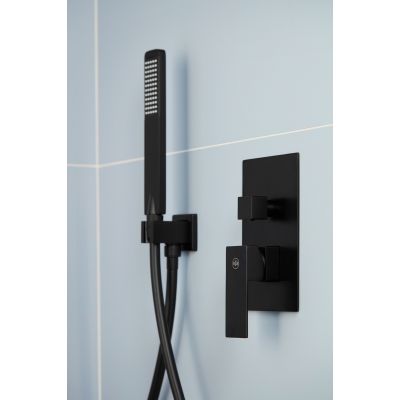 KFA Armatura Logon Black zestaw prysznicowy podtynkowy z deszczownicą czarny mat 5139-501-81
