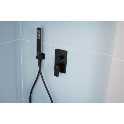 KFA Armatura Mokait Black zestaw prysznicowy podtynkowy z deszczownicą czarny mat 5539-511-81
