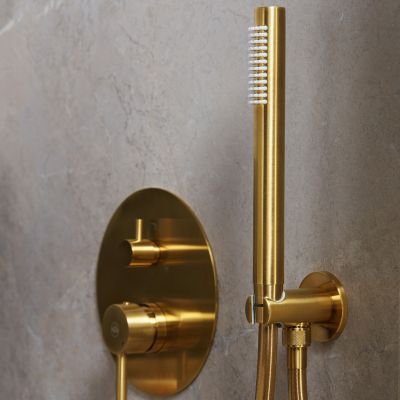 KFA Armatura Moza Gold zestaw wannowy podtynkowy złoty szczotkowany 5039-401-31