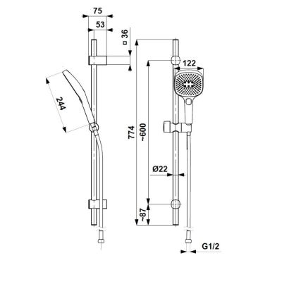 KFA Armatura Malaga zestaw prysznicowy ścienny biały 841-352-44