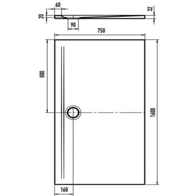 Kaldewei Superplan Zero brodzik prostokątny 160x75 cm ciepły beżowy 359600012661