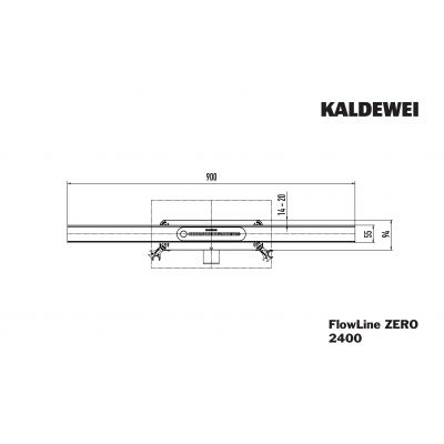 Kaldewei FlowLine Zero ruszt odpływu liniowego 90 cm model 2400 czarny matowy 940000010676