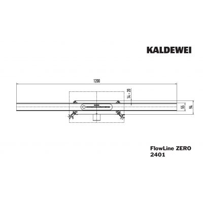 Kaldewei FlowLine Zero ruszt odpływu liniowego 120 cm model 2401 czarny mat 940100010676