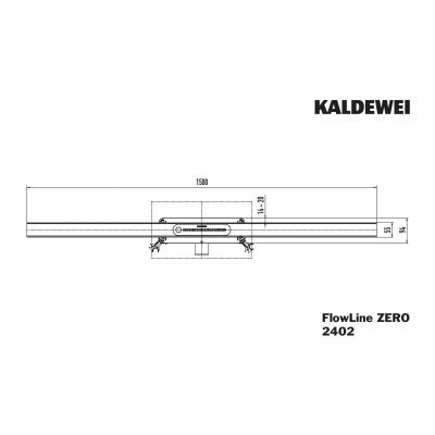 Kaldewei FlowLine Zero ruszt odpływu liniowego 150 cm model 2402 czarny matowy 940200010676
