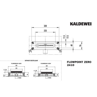 Kaldewei Flowpoint odpływ prysznicowy 23,3 cm czarny mat 941000010676