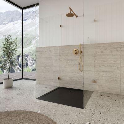 Kaldewei Cayonoplan brodzik 90x90 cm kwadratowy model 2254-5 z obniżonym nośnikiem styropianowym czarny mat 361447980676