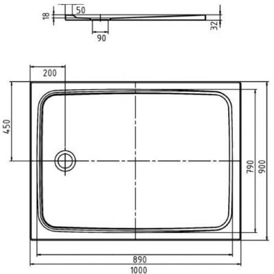 Kaldewei Cayonoplan brodzik prostokątny 100x90 cm biały 361700010001