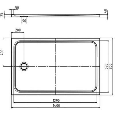 Kaldewei Cayonoplan brodzik 140x80 cm prostokątny model 2266-1 biały 362600010001