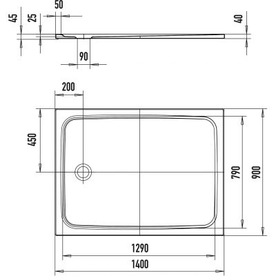 Kaldewei Cayonoplan brodzik 140x90 cm prostokątny model 2267-1 biały 362700010001