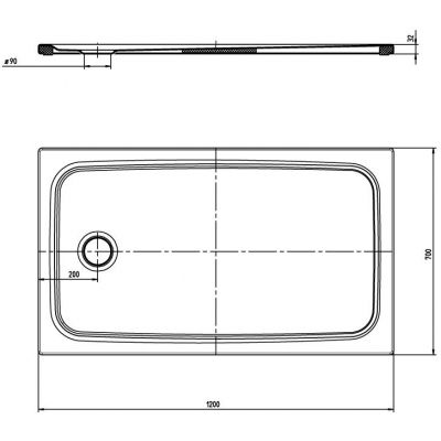 Kaldewei Cayonoplan brodzik prostokątny 120x70 cm biały 362047980001