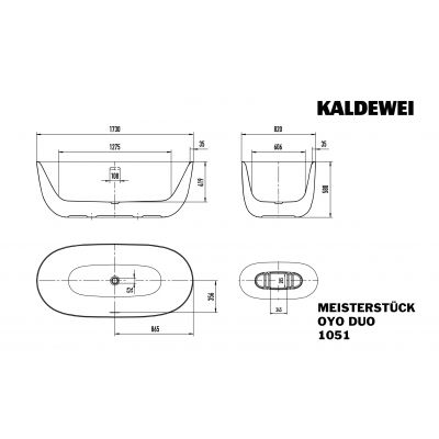 Kaldewei Meisterstück Oyo Duo wanna wolnostojąca 173x82 cm owalna model 1051-4034 cool grey 30 205143530663
