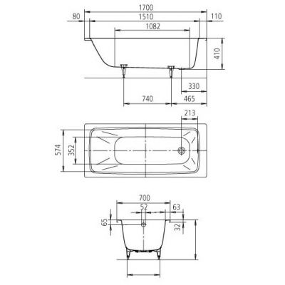 Kaldewei Cayono wanna prostokątna 170x70 cm model 749 z pełnym wykończeniem antypoślizgowym i powierzchnią uszlachetnioną biała 274934013001