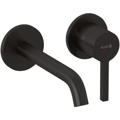 Kludi Nova Fonte Pura bateria umywalkowa podtynkowa czarny szczotkowany 20244N215