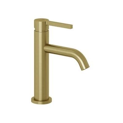 Kludi Nova Fonte Pura bateria umywalkowa stojąca złoty szczotkowany 20266N015