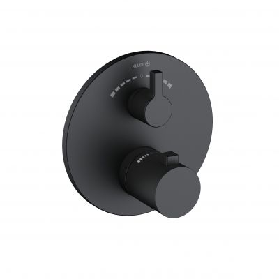 Kludi Nova Fonte Puristic bateria wannowo-prysznicowa podtynkowa termostatyczna czarny mat 208103915