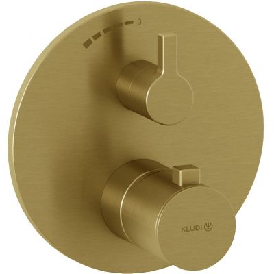 Kludi Nova Fonte Puristic bateria prysznicowa podtynkowa termostatyczna złoty szczotkowany 20885N015