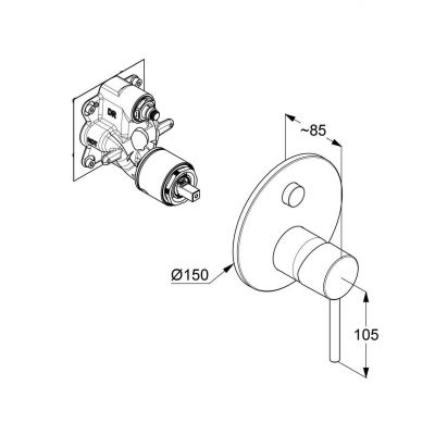 Kludi Bozz bateria wannowo-prysznicowa podtynkowa czarny mat 387593976