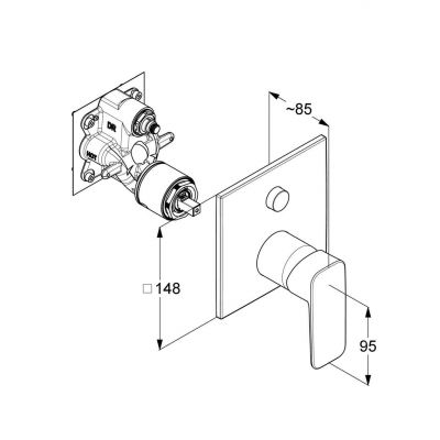 Kludi Pure&Style bateria wannowo-prysznicowa podtynkowa chrom 407590575