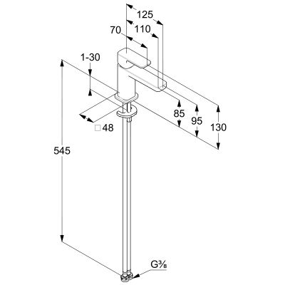 Kludi Renon bateria umywalkowa stojąca czarna 422663975
