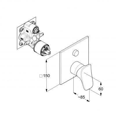 Kludi Ambienta bateria wannowo-prysznicowa podtynkowa chrom 537590575