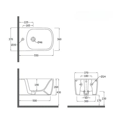 Kludi Resa S bidet wiszący jasny szary mat 27BIW01O2