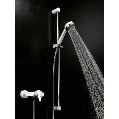 Kludi Zenta 3S zestaw prysznicowy z drążkiem biały/chrom 6084091-00