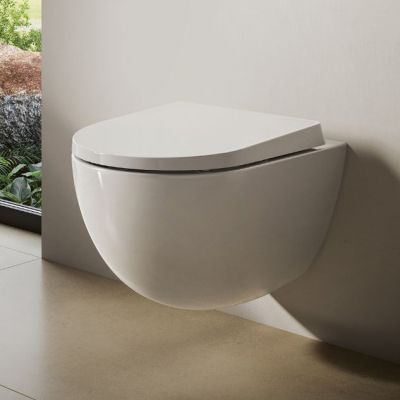 Zestaw Kludi Unifix stelaż podtynkowy i miska WC Resa D spłukiwanie wirowe z deską wolnoopadającą biały (79300, 24WCSET43)