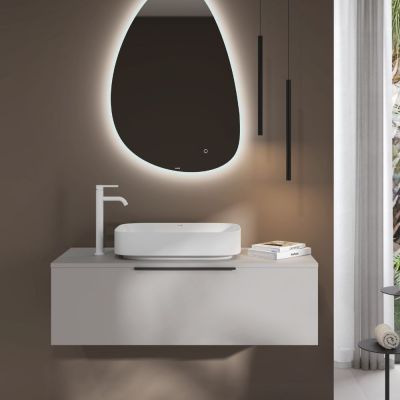 Kludi Resa S umywalka z korkiem 60x40 cm prostokątna nablatowa biały mat 58CW4053